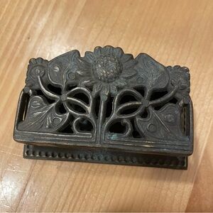 Vintage Cast Bronze Double Stamp Box